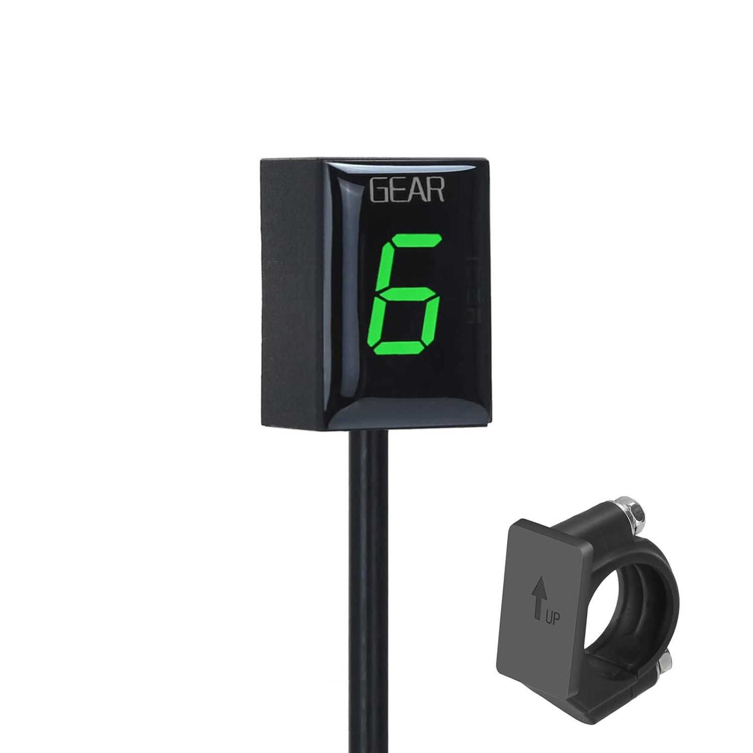 Motorcycle Gear Indicator Compatible with Honda with Holder Bracket,Waterproof LED Digital Display Speedometer Shift Lever Sensors Plug & Play (Red)