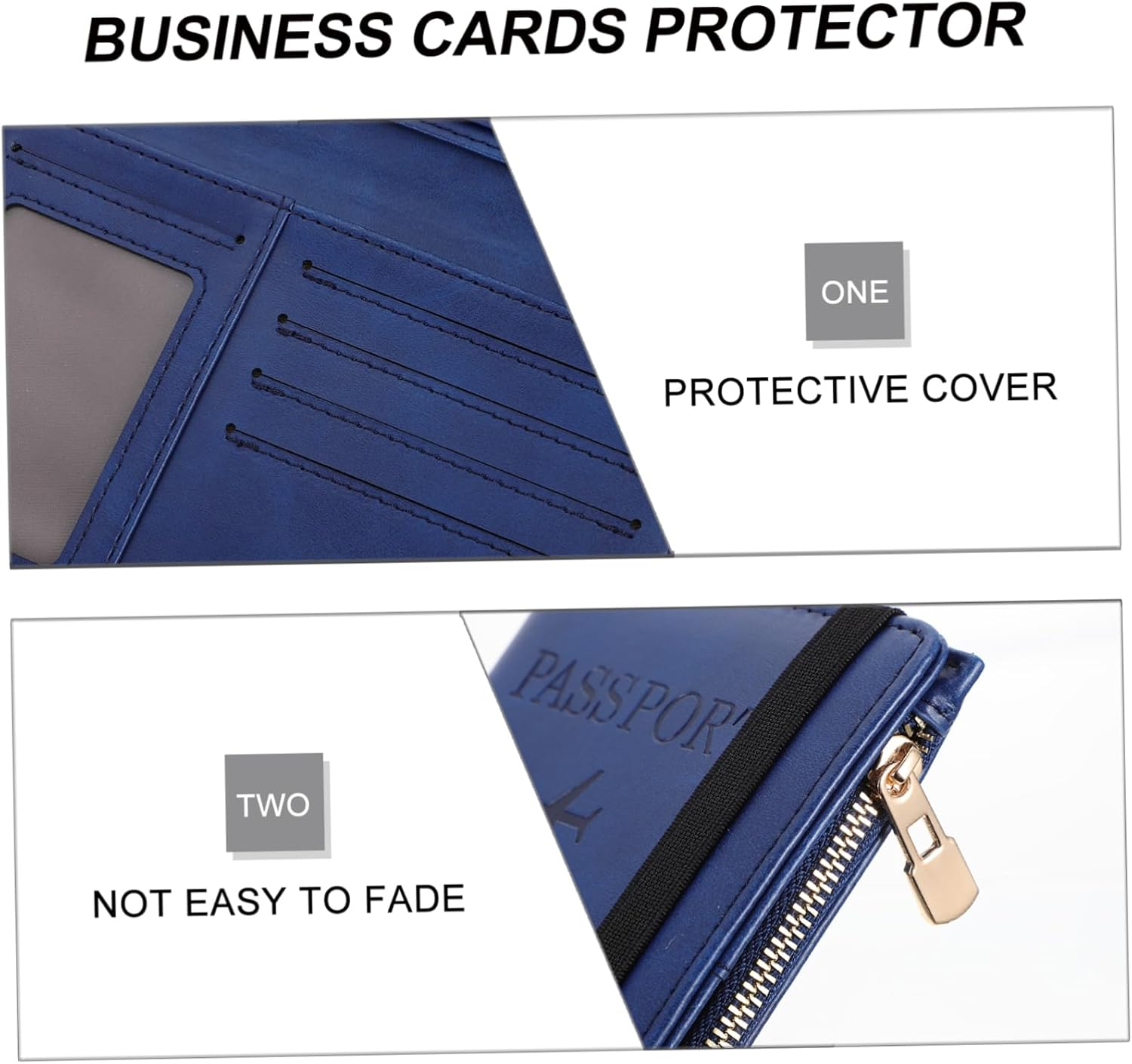 HONMEET Pu Passport Holder and Cardholder RFID Blocking Travel Document Organizer Short Style Cover Suitable for Travel and Secure Storage in Royal Blue