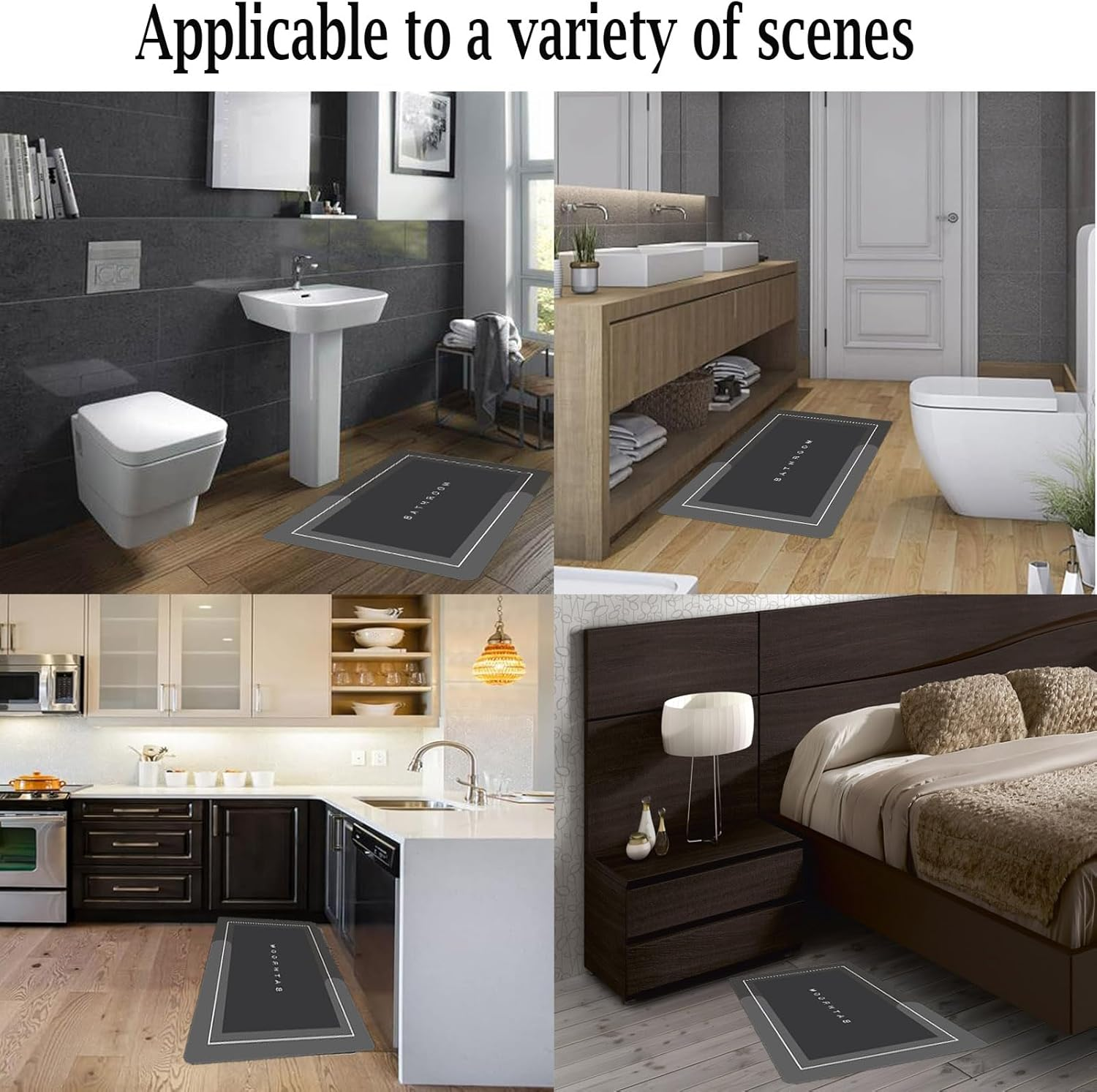 Bathroom Rugs,Absorbent Bath Mat,Quick Dry Thickened Diatom Rubber Bath Mats,Non Slip Bottom Easy Clean Bathroom Mat for Bathroom,In Front of Bathtub,Shower Room,Sink(80 X 50 Cm)