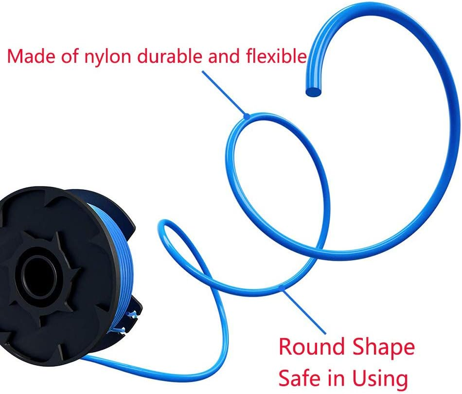 AC14RL3A 0.065" Autofeed String Trimmer Replacement Spool Line Compatible with Ryobi One+ AC14RL3A 18V, 24V,40V Cordless Trimmers,10 Pack (8 Replacement Spool, 2 Trimmer Cap),By LIYYOO