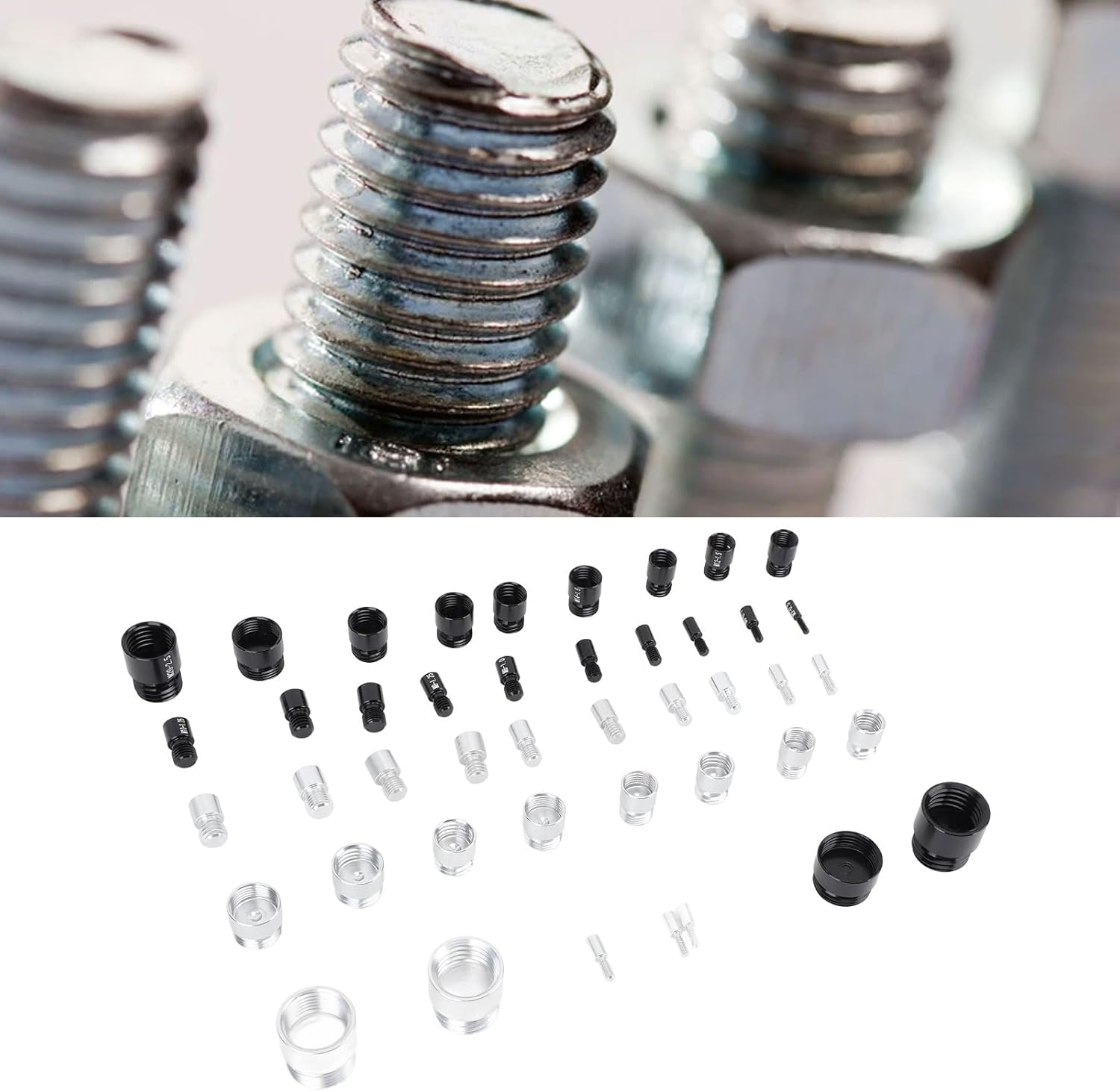 Nut and Thread Checker, 44Pcs Carbon Steel High Accuracy Size and Thread Gauge, Portable Identifier with Storage Box for Imperial and Metric Nuts image number 6