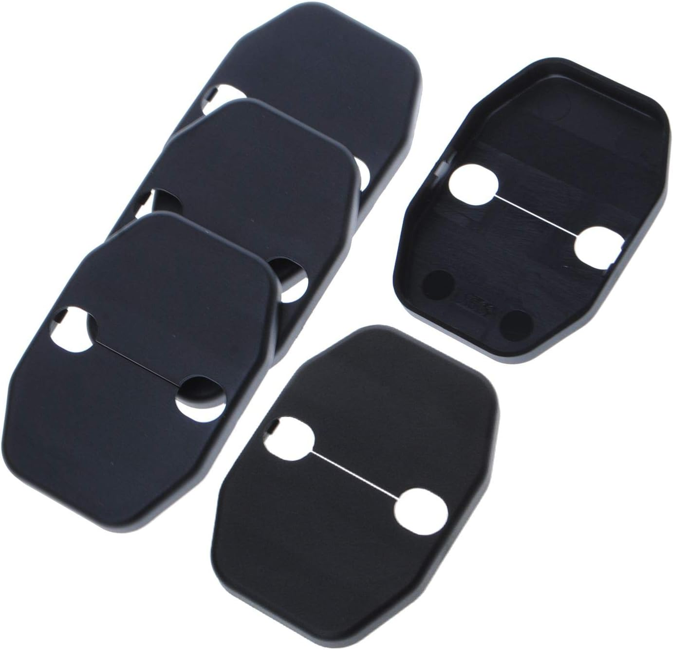 Door Lock Covers Protection Trim for Jeep Wrangler JK JKU 2007-2018, for Jeep Grand Cherokee, for Dodge Chrysler, Black, 5PACK image number 6