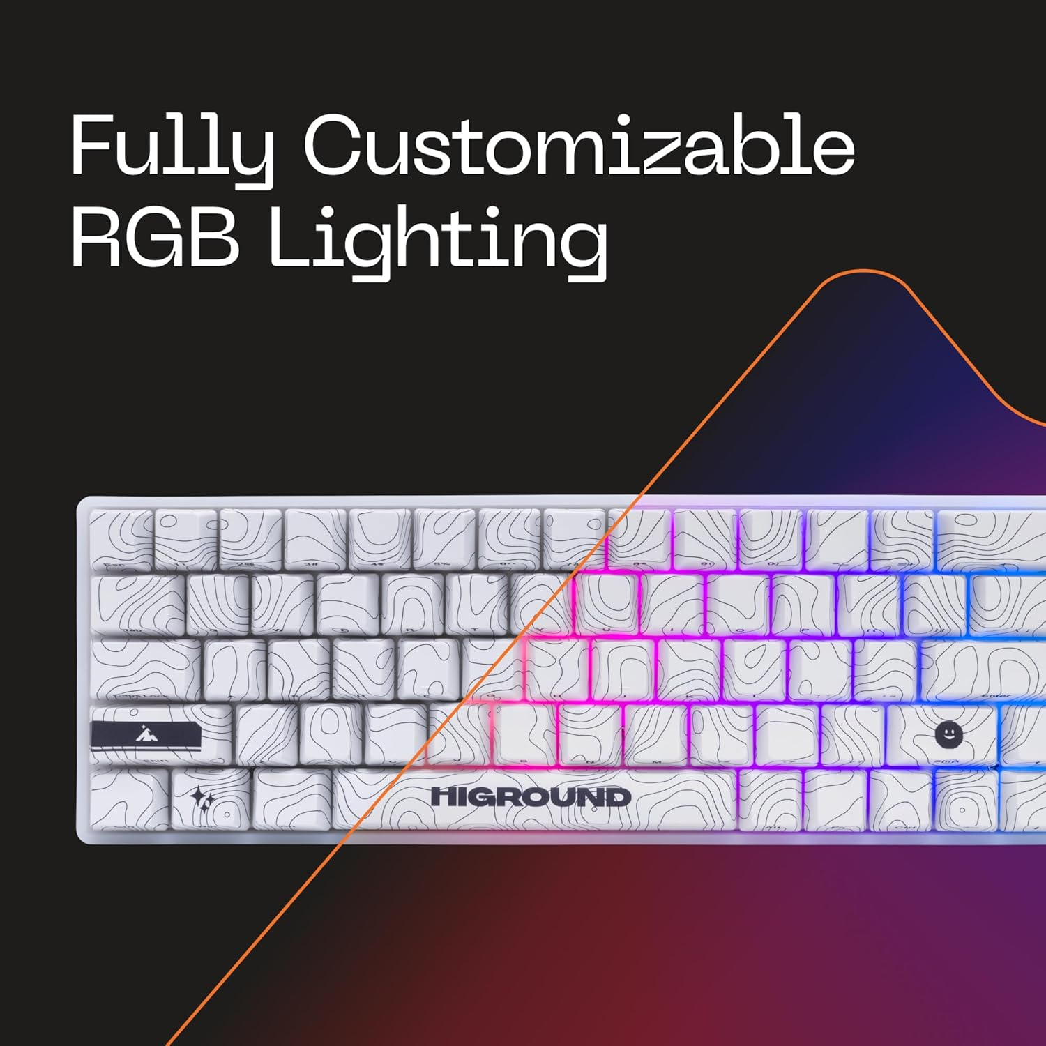 Higround Trailhead 65% Mechanical USB Wired Gaming Keyboard, TTC Linear Custom Switches, Programable RGB, Hot-Swappable, Deep Thock Creamy Sounding PC Keyboard, Pre-Lubed (SNOWSTONE) image number 6