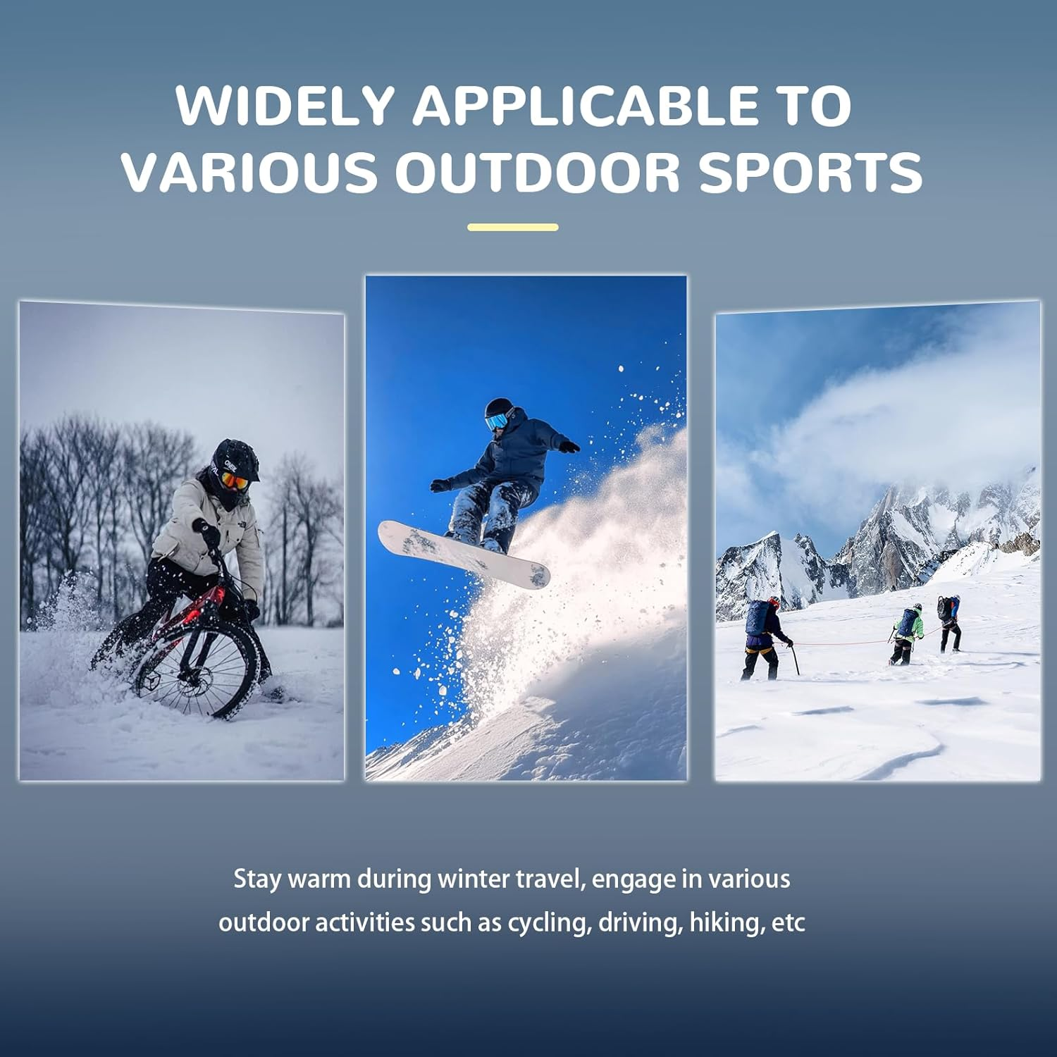 ARYEAM Cold Weather Balaclava Ski Mask for Men Windproof Thermal Winter Scarf Neck Warmer Windproof Fleece Lined Polyester Black for Cycling Running Hiking image number 5