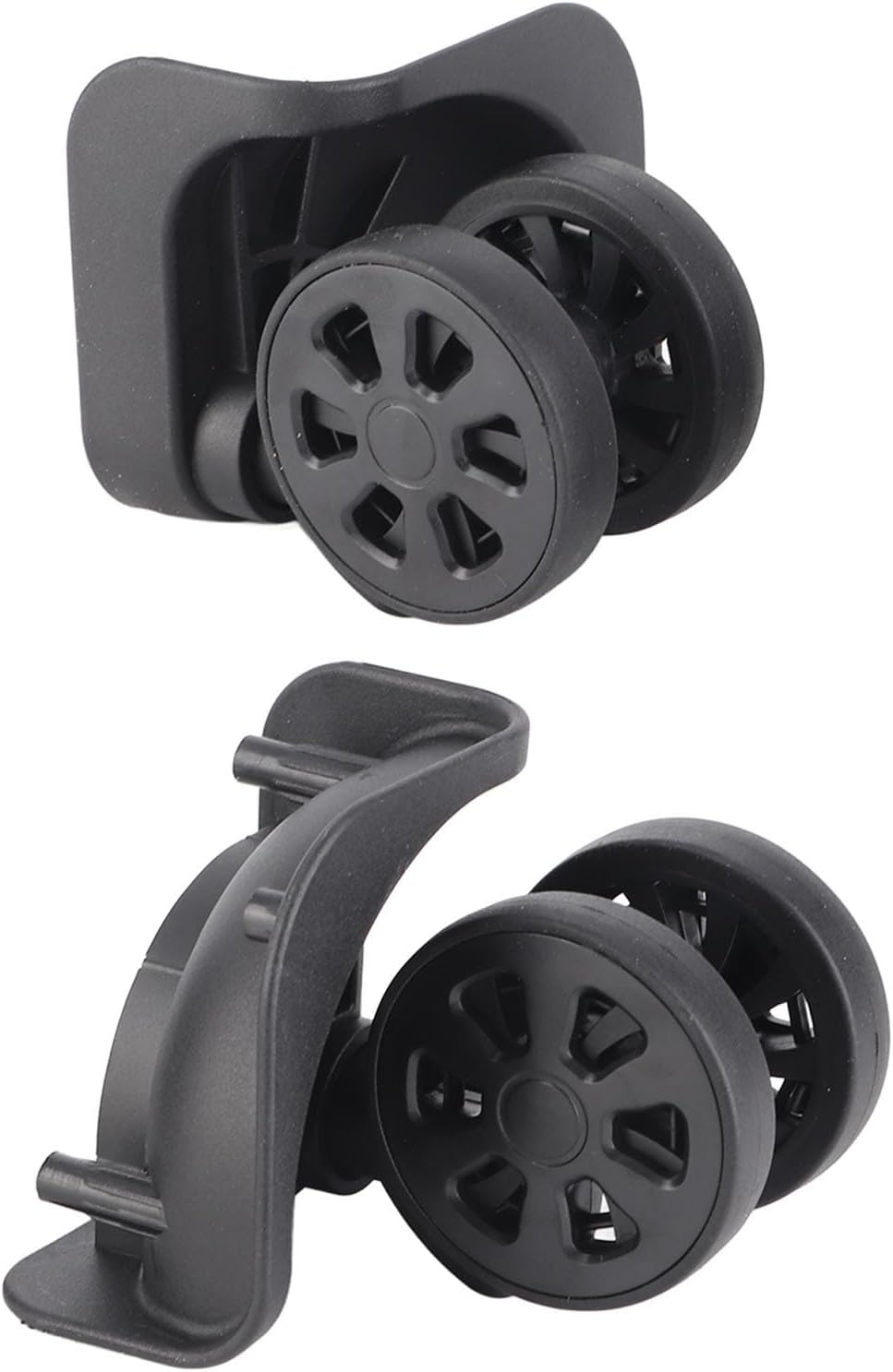ANKROYU Universal Suitcase Wheels Replacement Set 2 Pack Premium Nylon Swivel Casters with 11 Screws for Luggage Repair Black Durable Travel Accessories