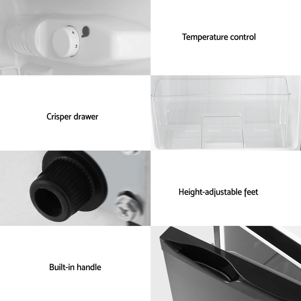 Devanti Bar Fridge, 80L Mini Fridges Organiser Refrigerator Chest Freezer Portable Small Wine Cooler Home Bedroom Car Boat Camp Office Countertop, Fast Frozen Quiet Operation Black image number 6