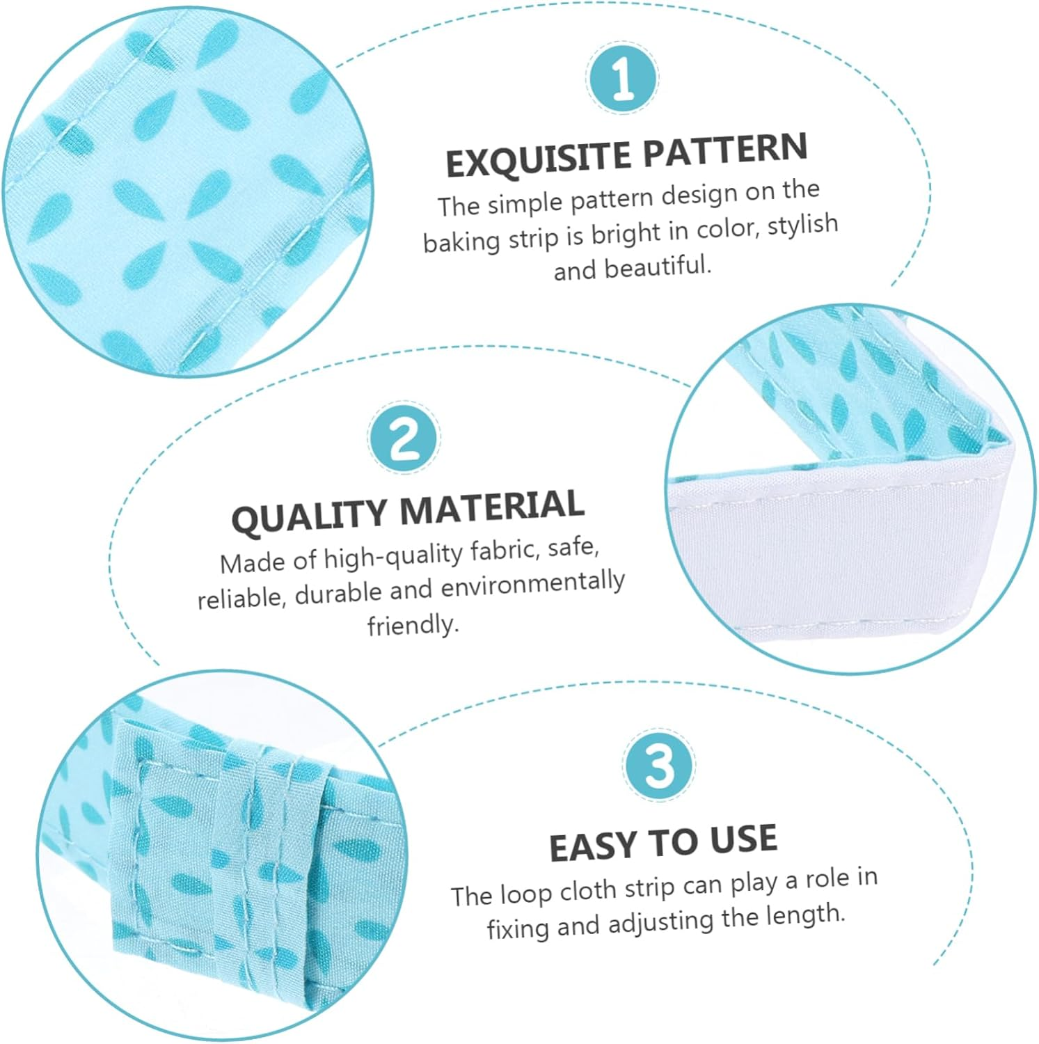 Alipis 3Pcs Tin Anti-Deformation Bake Even Strips Absorbent Thick Cake Strips Cake Pan Protector Wire Rod Cloth Tool Baking Tray Protection Strap Cloth Cake Pan Protection Strap, AUIA2U03XAYG7E5594019DSE3 image number 1