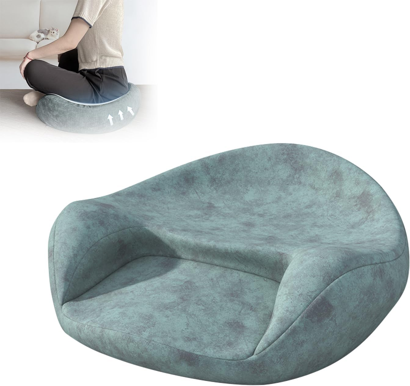 KAIGITE Meditation Cushion, Comfortable Floor Pillow, Ergonomic Memory Foam Filled Cushion for Meditation Relaxation Floor Sofa Window Seat (Starry Sky Grey)