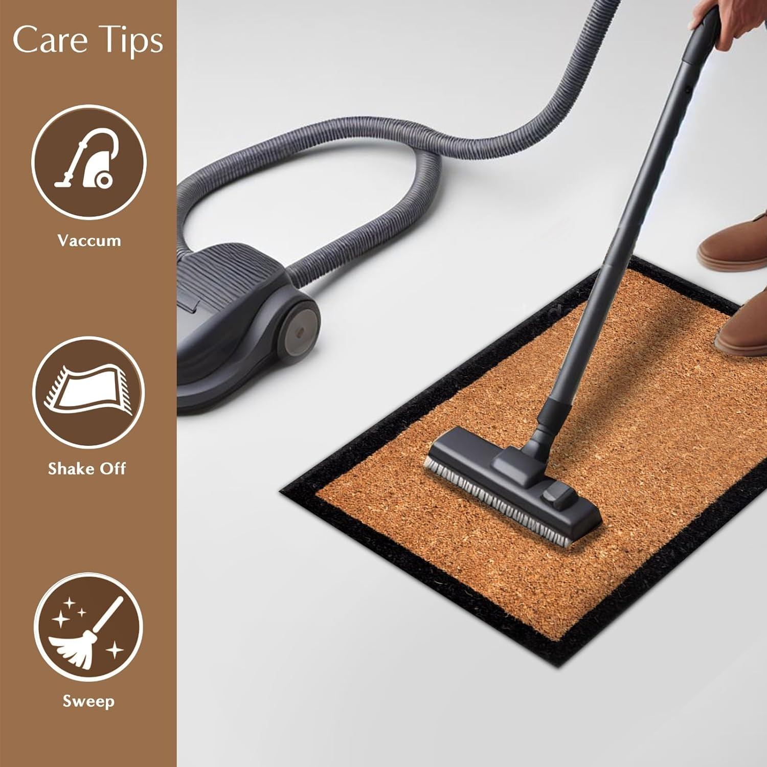 Natural Coir Doormat | Four Corners Black Border Thick Coir Doormat for Indoor and Outdoor Use (45 Cm X 75 Cm) image number 4