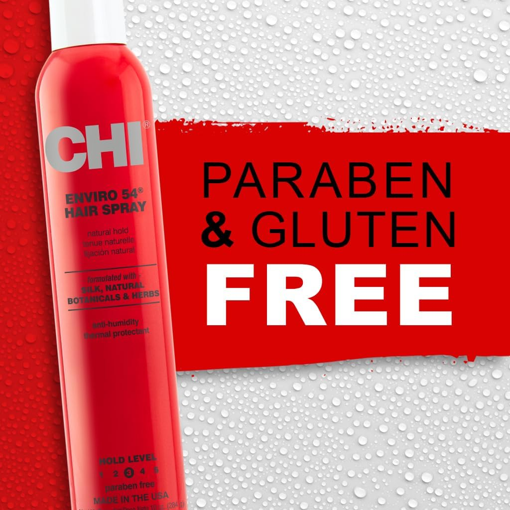 CHI Enviro 54 Hairspray, Natural Hold, Lightweight Spray to Finish & Secure a Variety of Hairstyles, Sulfate & Paraben-Free, 10 Oz image number 5