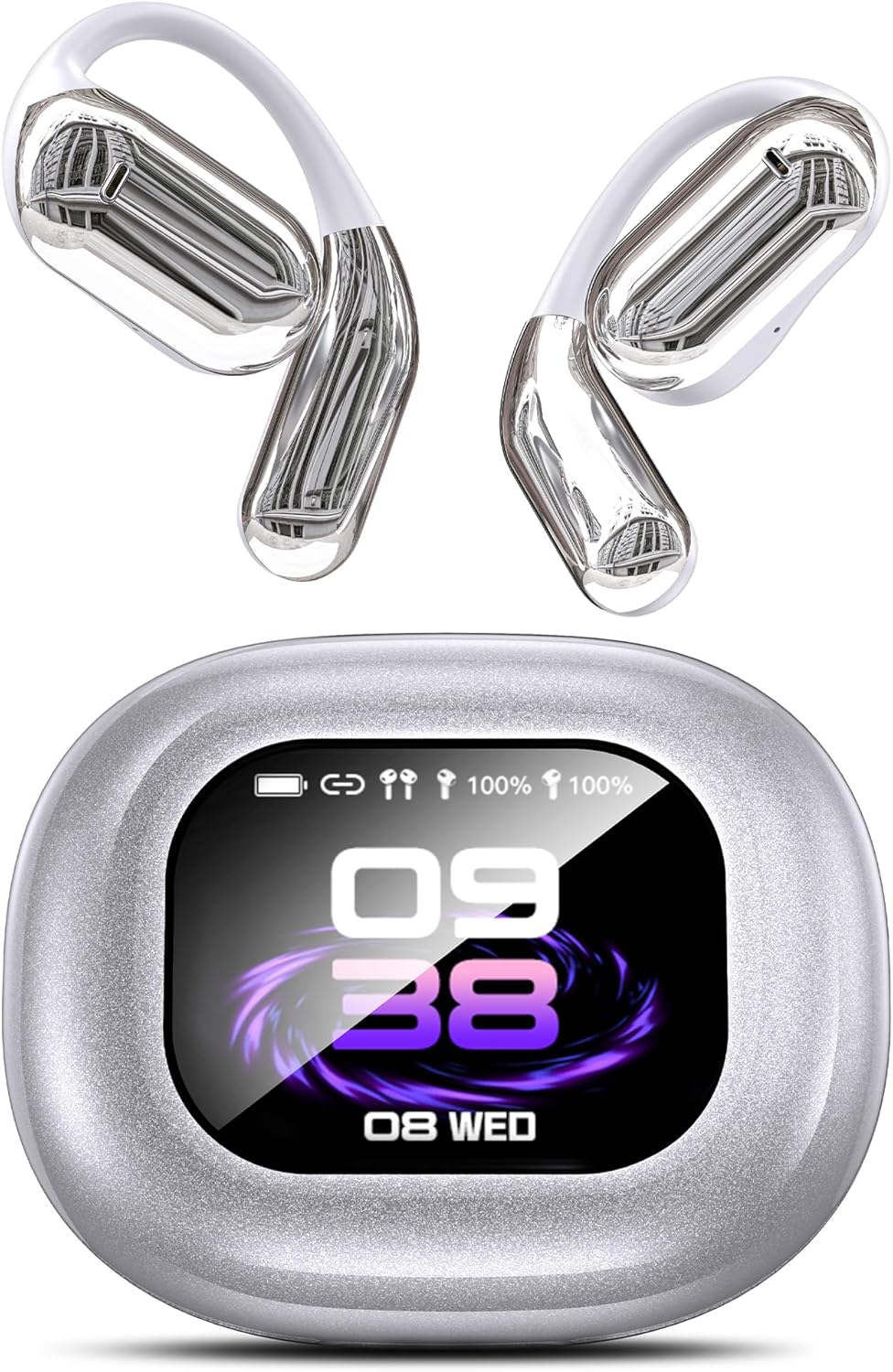 EUQQ AI Translation Earbuds, Language Translator Earbuds Real Time for 144 Languages,Audifonos Traductores Ingl&eacute;s Espa&ntilde;ol,Bluetooth 5.4 LCD Touch Screen Earphones,Ideal for Travel Business Learning