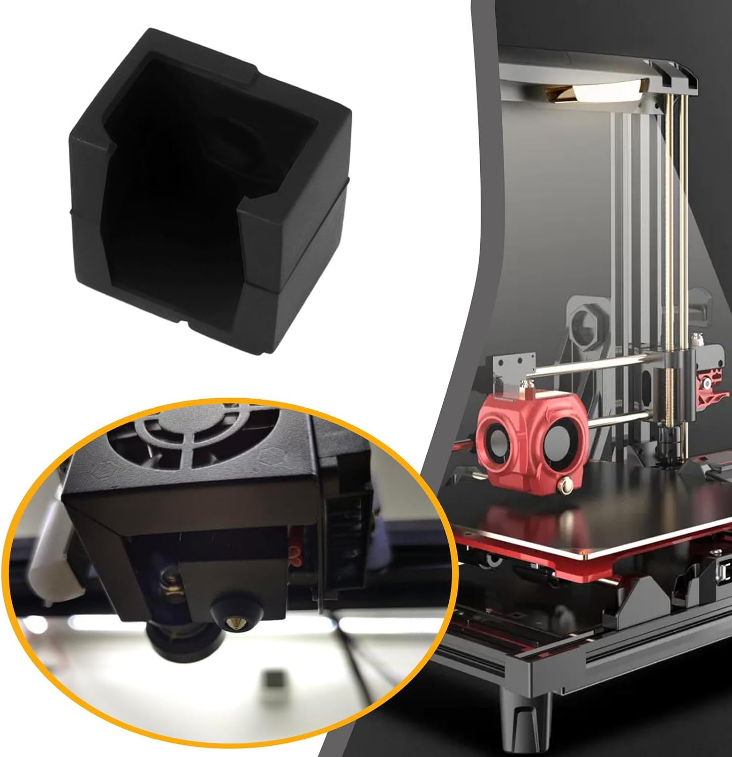 5Pcs 3D Printer Heated Block Silicone Cover 3D Printer Hotend Protective Cover Compatible with Ender 3 V3 SE Ender 5 S1 Ender 7 3D Printer Accessories image number 3