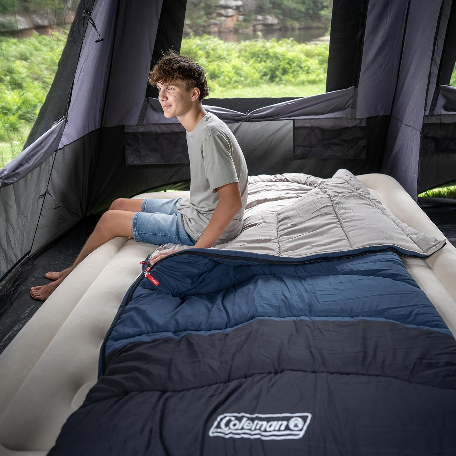 Coleman Mudgee Tall Sleeping Bag | 208X100Cm, All Weather, Polyester Fill with Extra Heat Retention, XL Stuff Sack, Brushed Polyester Shell & Lining, Comfort Cuff for Neck, Snag-Free Zips image number 5