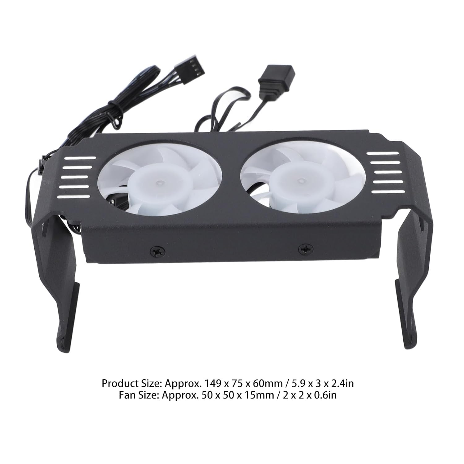 Cooling Fan, Low Noise Running Dual Fans PWM Smart Temp Control Memory Module Radiator for DDR DDR2 DDR3 DDR4 DDR5 (Black) - White image number 2