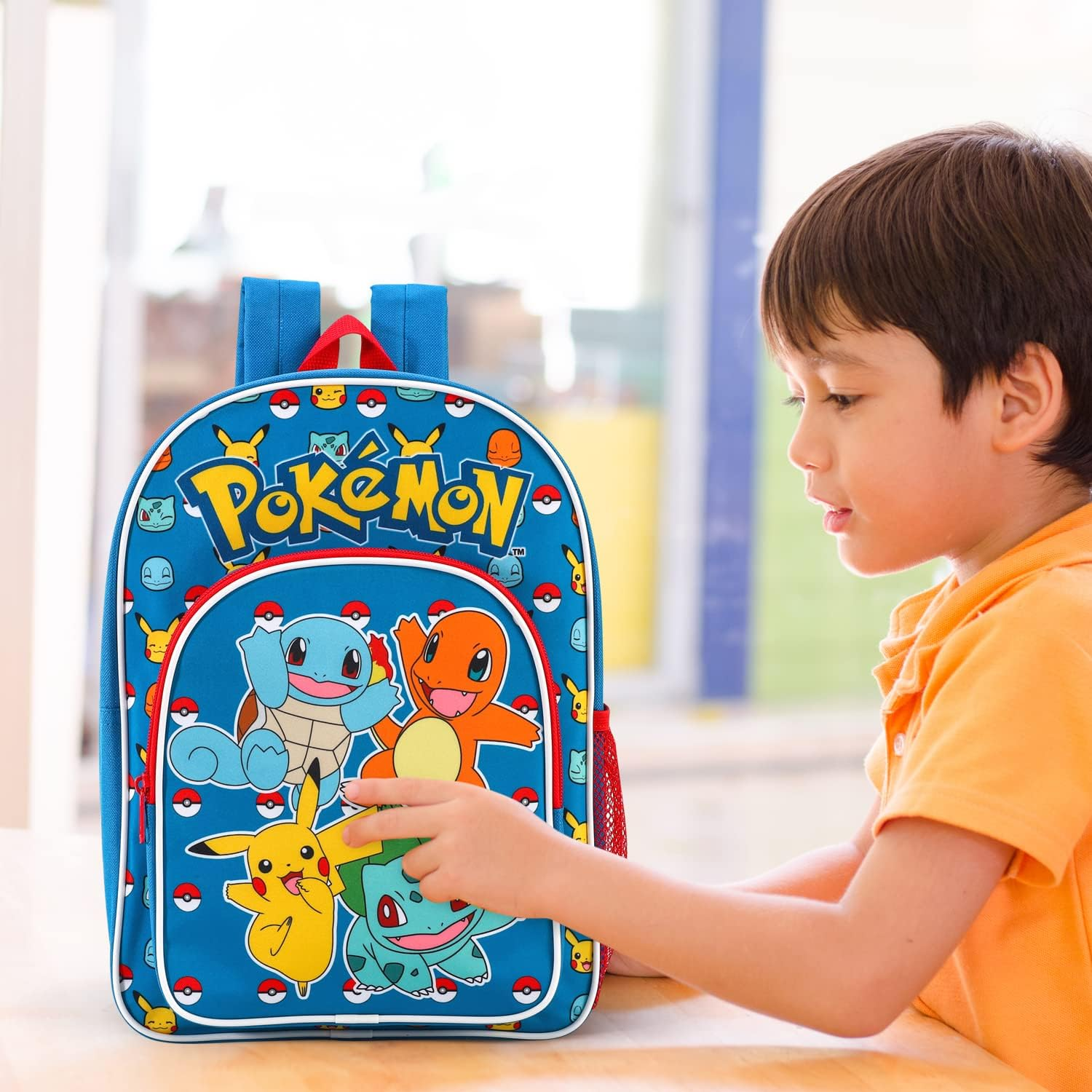 Zawadi Global Kids Childrens Premium Backpack School Rucksack Travel Bag Boys Girls with Side Mesh Pocket and Front Zipped Pocket, Multicolour image number 4