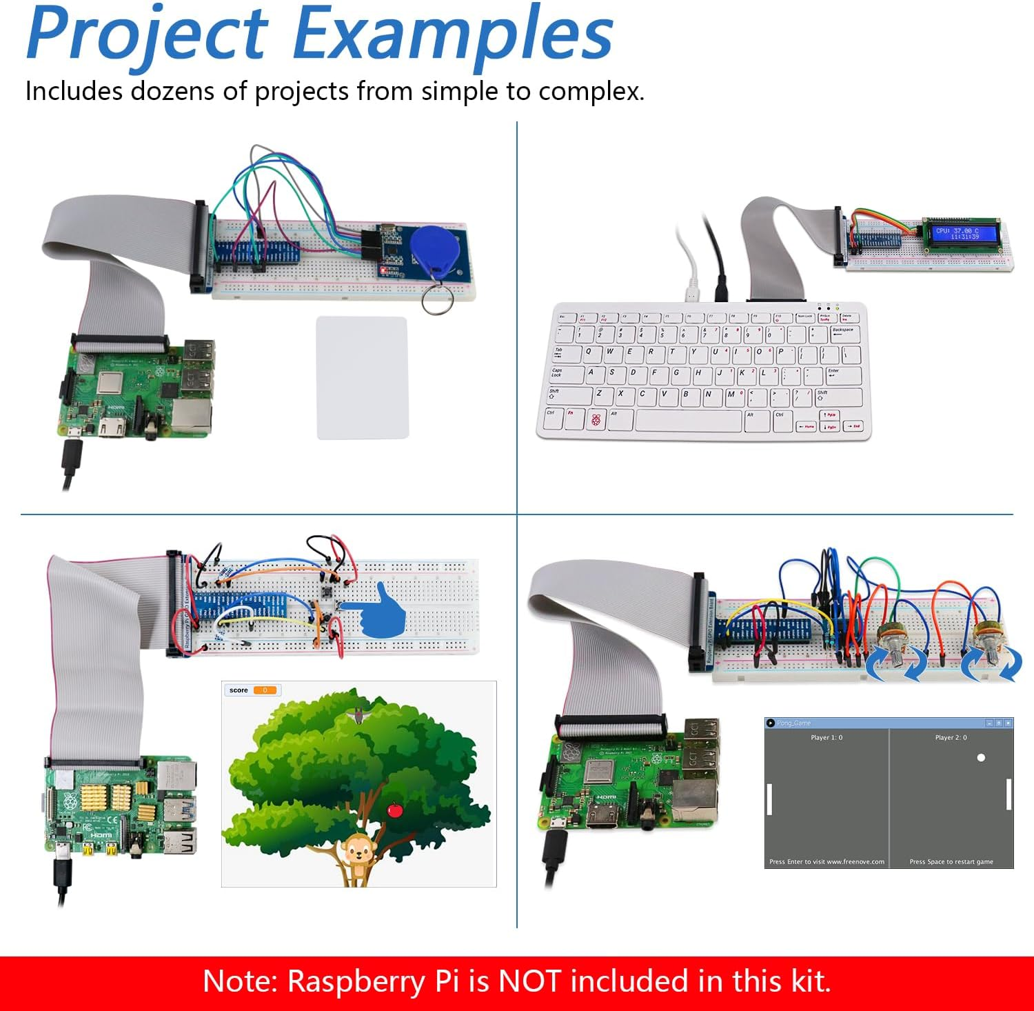 Freenove RFID Starter Kit for Raspberry Pi 5 4 B 3 B+ 400 Zero 2 W, 927-Page Detailed Tutorial, Python C Java Scratch Processing Code, 204 Items, 122 Projects (Raspberry Pi NOT Included) image number 5