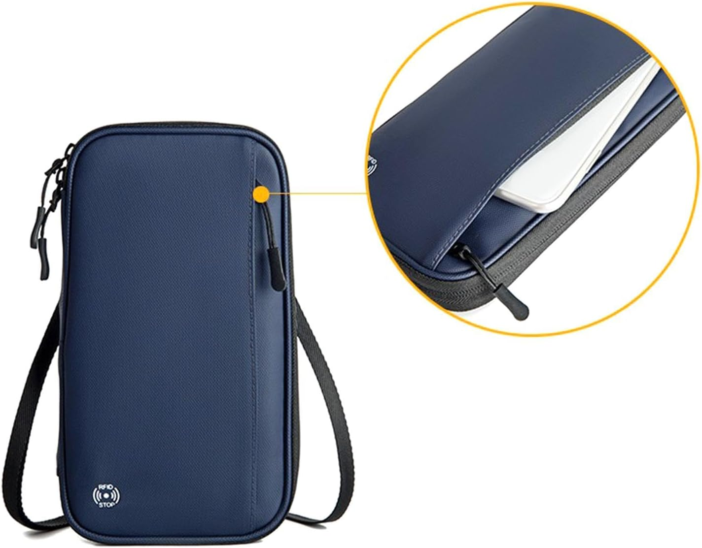 Asrmyjcx Passport Wallet Document Organizer Multi-Pocket Card Holder Portable Family Case Organizer Neck Bag for Money image number 3