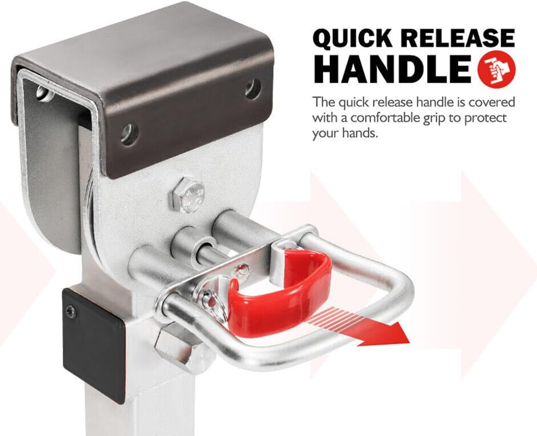 PORIYA 2PCS 400MM Caravan Corner Leg Drop down Stabilizers,1200Lbs Caravan Camper Trailer Steel Legs,Steady Camper Parts (SILVER) - Silver image number 6