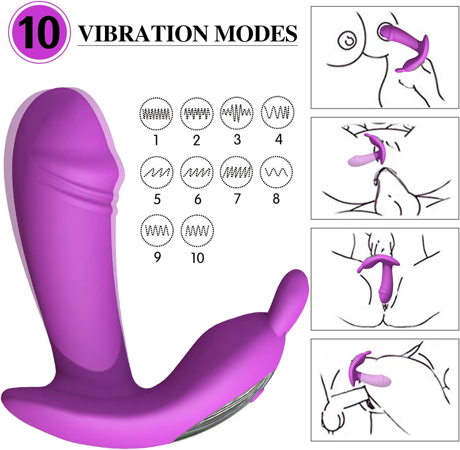 Handheld Multi-Mode Portable Bed Exercise Tool Back Massager Rechargeable Soft Silicone Multifunctional Massager Toy (Violet) image number 4
