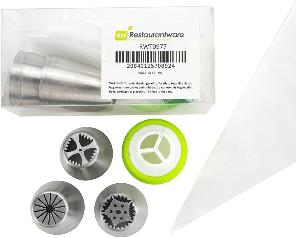 Pastry Tek Stainless Steel Russian Piping Tip Set - 20-Piece - 1 Count Box - Restaurantware image number 4