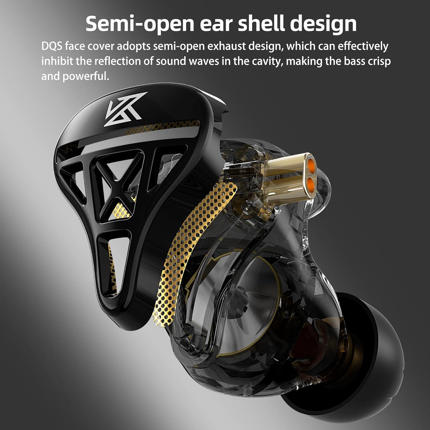 KZ DQS Hifi in Ear Monitors Dynamic Driver High-Precision Voice Coil In-Ear Earphone Headphone IEM with 2PIN 0.75Mm OFC Detachable Cable for Stage Show, Work (With Mic) image number 3