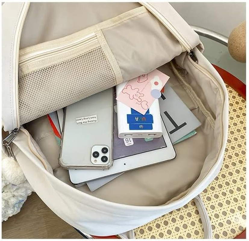 CHERSE Cute Backpack with Bear Aesthetic Accessories Kawaii Stuff Y2K Backpack Preppy Shoulder Bookbag