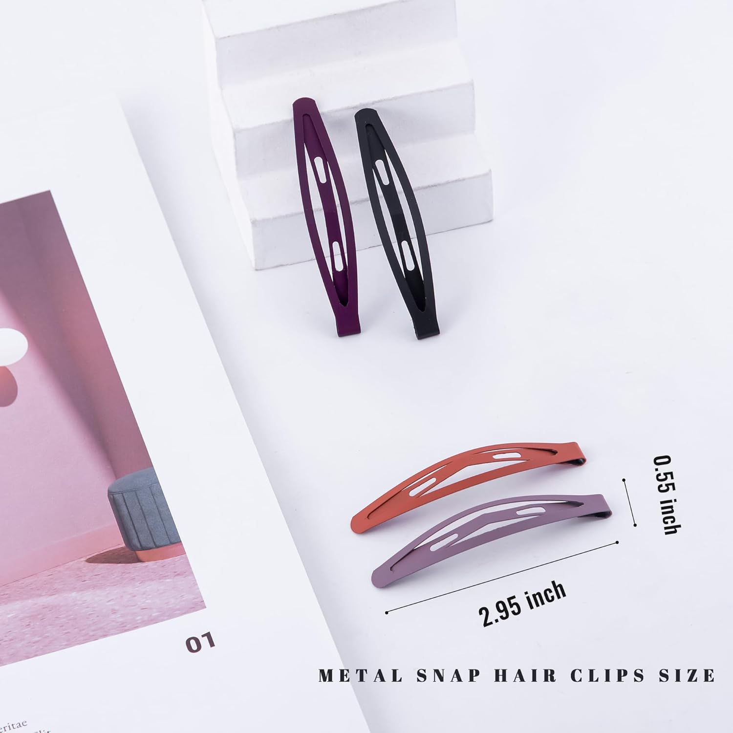 Cptots20 PCS Snap Hair Clips Metal Hair Barrettes for Women Non Slip Barrettes for Thick and Thin Fine Hair,Multi-Colored,2.95 X 0.55 Inches. image number 4