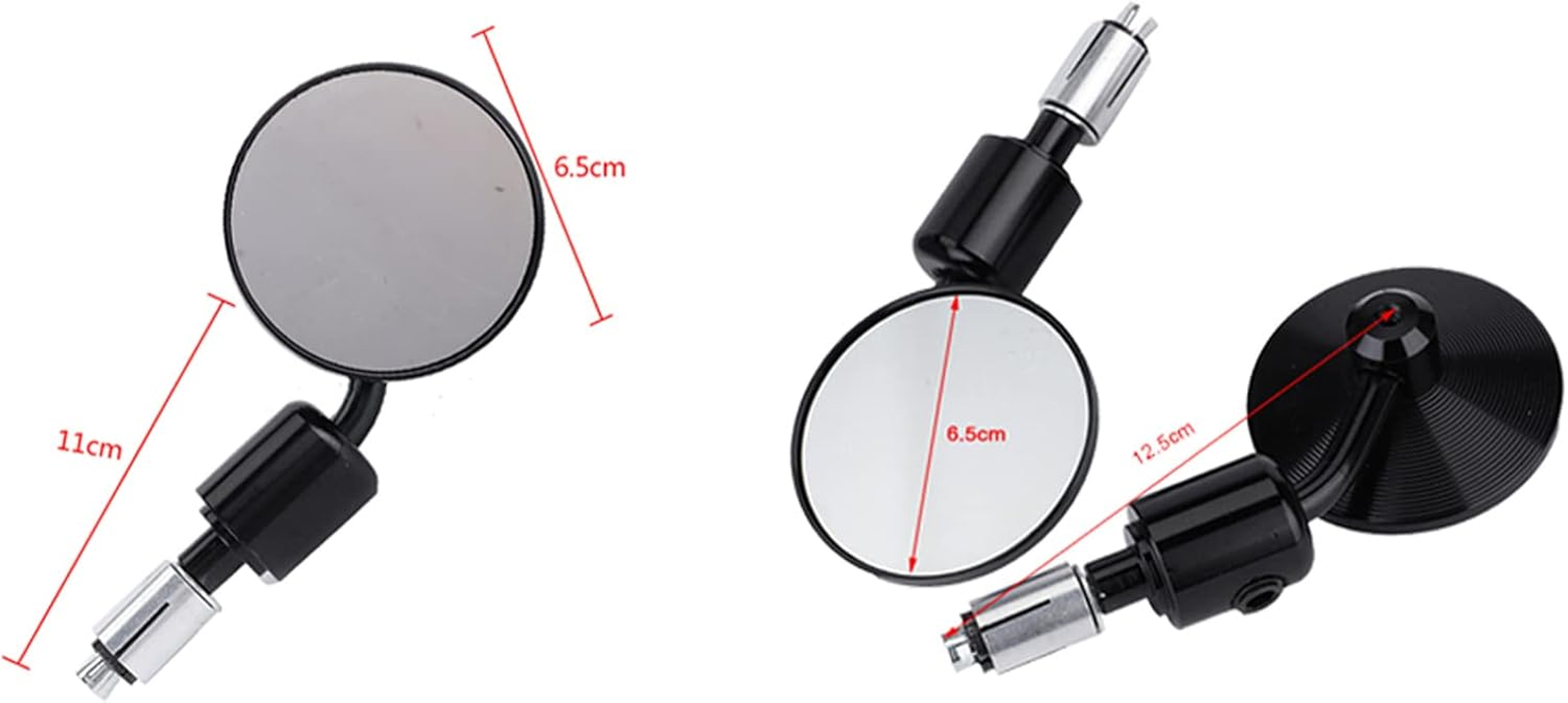 Joyzan Motorcycle Mirrors, Motor Bar End Rear View Mirrors Side 22Mm 7/8 Inch Handlebar Rearview Mirror Universal Rotatable Adjustable Aluminium Alloy for Most Motorcycles Scooter Bike Left and Right image number 4