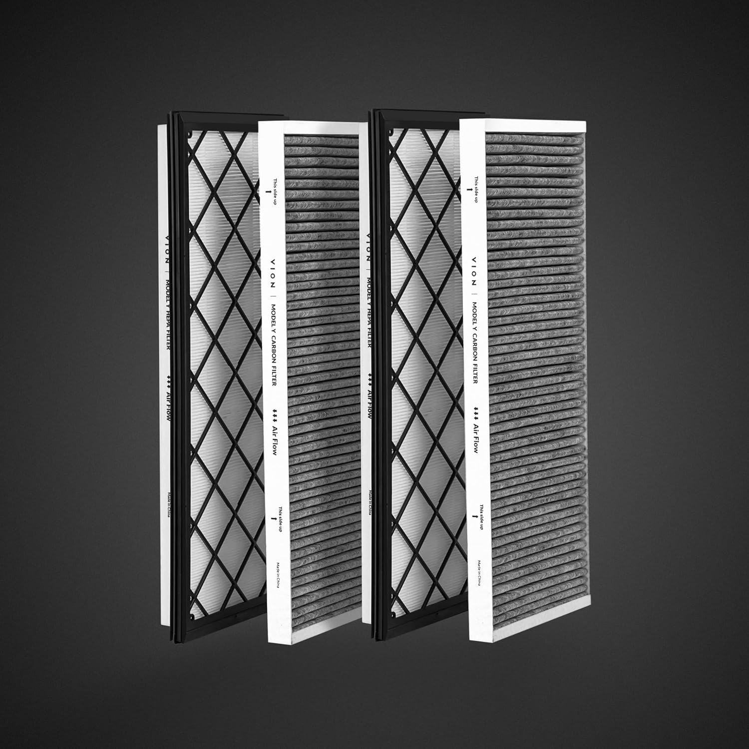 VION Model Y Front Trunk HEPA Carbon Air Filters Kit - (2X HEPA Filters and 2X Carbon Filters per Package) - 4 Packs per Package with Installation Tools image number 4