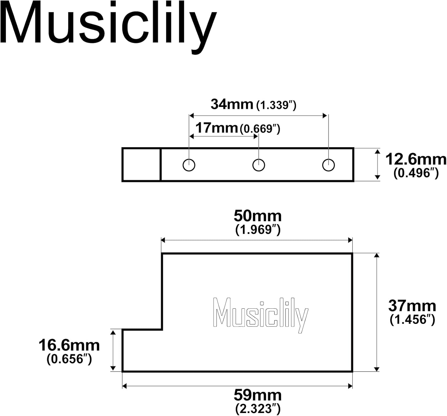 Musiclily Ultra 37Mm Full Solid Brass L Shape Tremolo Block for Electric Guitar Floyd Rose Locking Tremolos Bridge - 37Mm image number 2