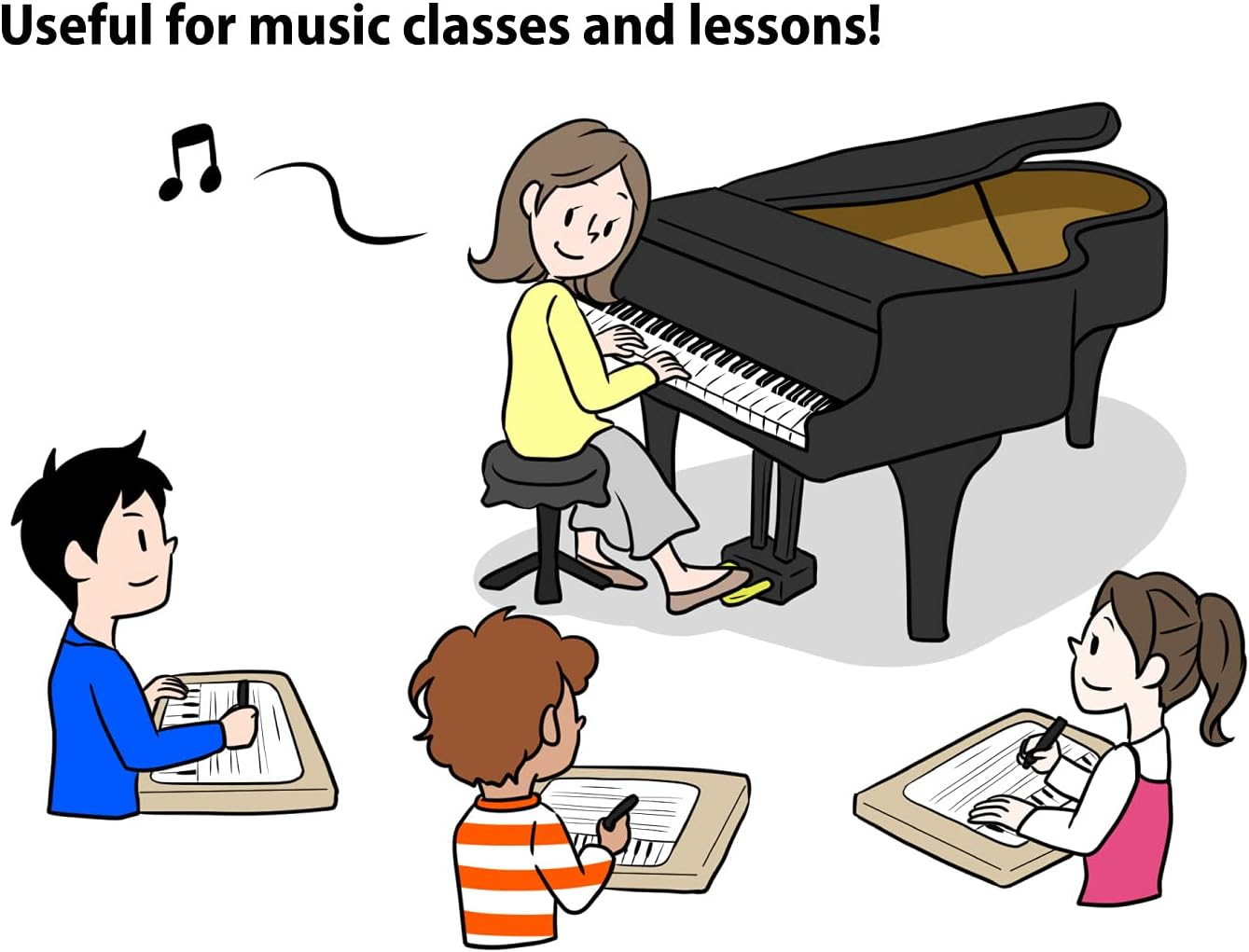 Dry Erase Music Staff White Board, Portable A4 Size (8.3"&times;11.7") image number 5