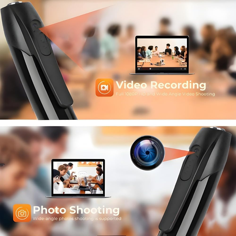 Gofu Hidden Spy Camera Pen, HD 1080P Mini Portable Black Secret Camera with 32GB Micro SD Card, Pocket Cam Recorder for Video & Photo & Audio Recording up to 75 Minutes