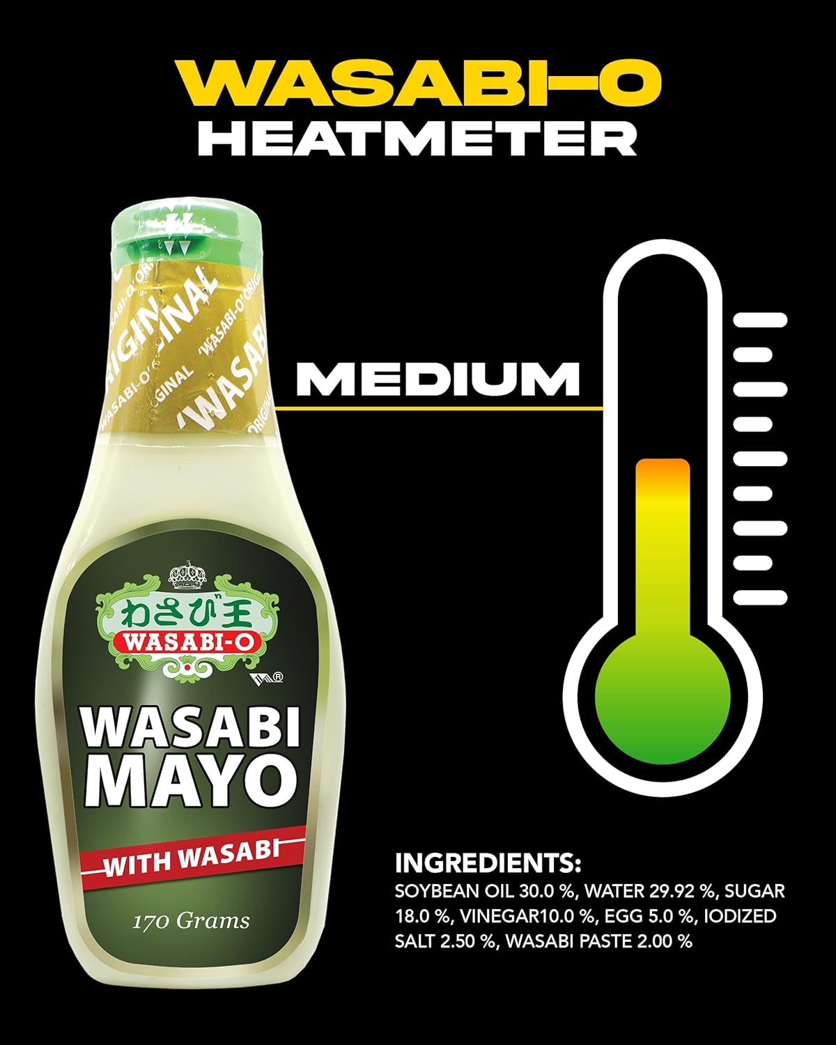 Wasabi O Spicy Mayonnaise - Premium Mayo Cream with Real Wasabi, Fat Free, Healthy, Vegan Japanese Mayonnaise Sauce for Dressing & Seasoning, 170G Squeeze Mayo Bottle Pack of 2 image number 4