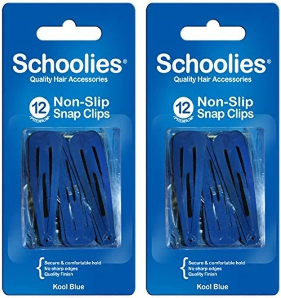 Schoolies Hair Accessories Non Slip Snap Clips 12 Pieces, Radical Red