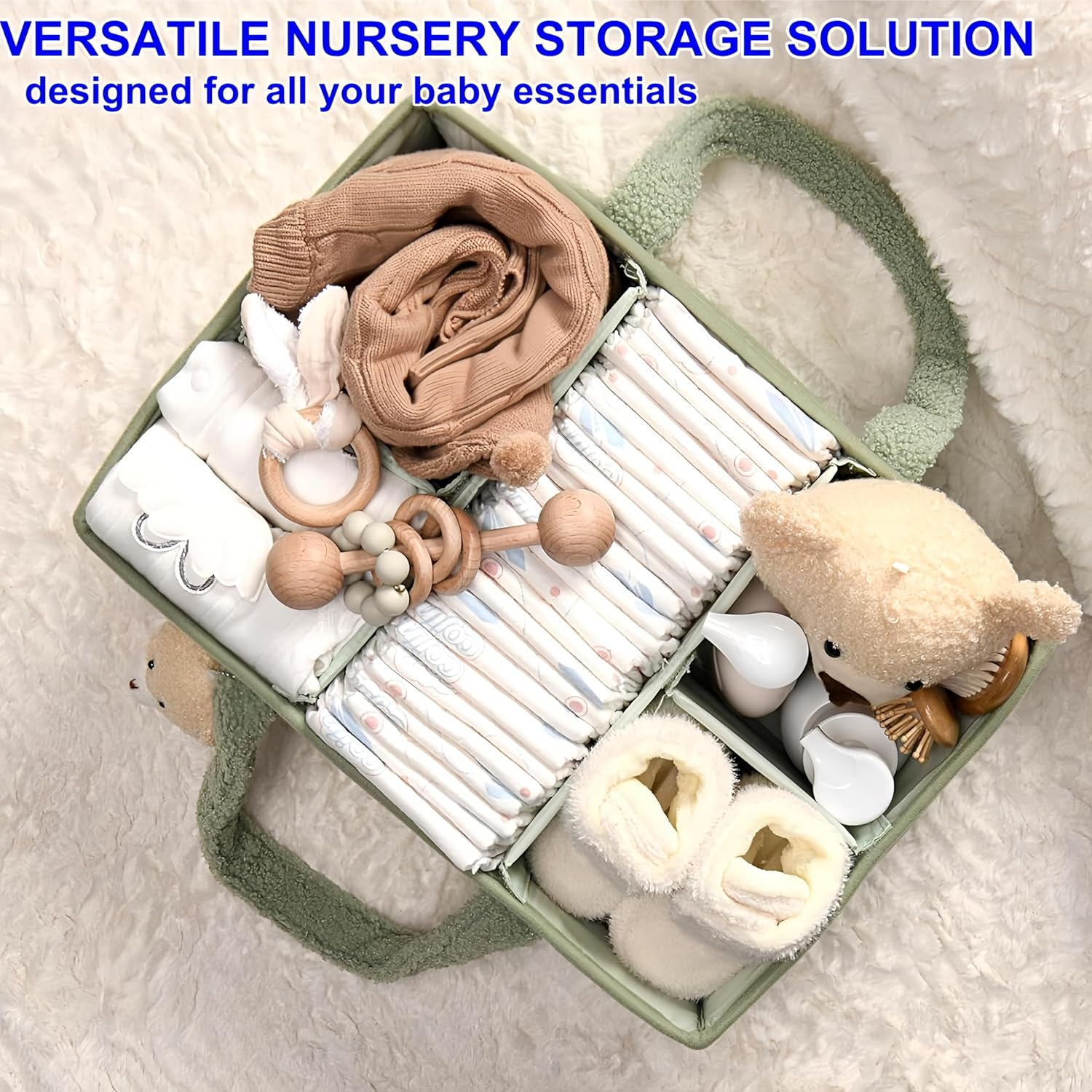 Nappy Caddy Organiser Baby Bag Diaper Caddy Storage Basket for Diapers and Wipes Portable Shower Gifts Travel Essentials image number 3
