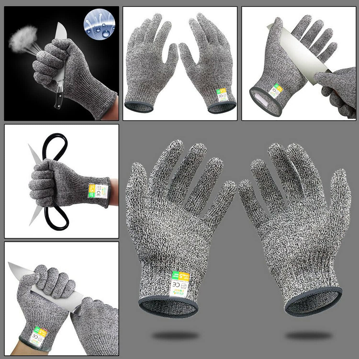 1Pair Cut Resistant Glove Food Grade Safety Stainless Steel Cut Proof Stab Resistant Wire 1Pair Cut Resistant Glove Food Grade Metal Mesh Butcher Glove S/M/XXL image number 2