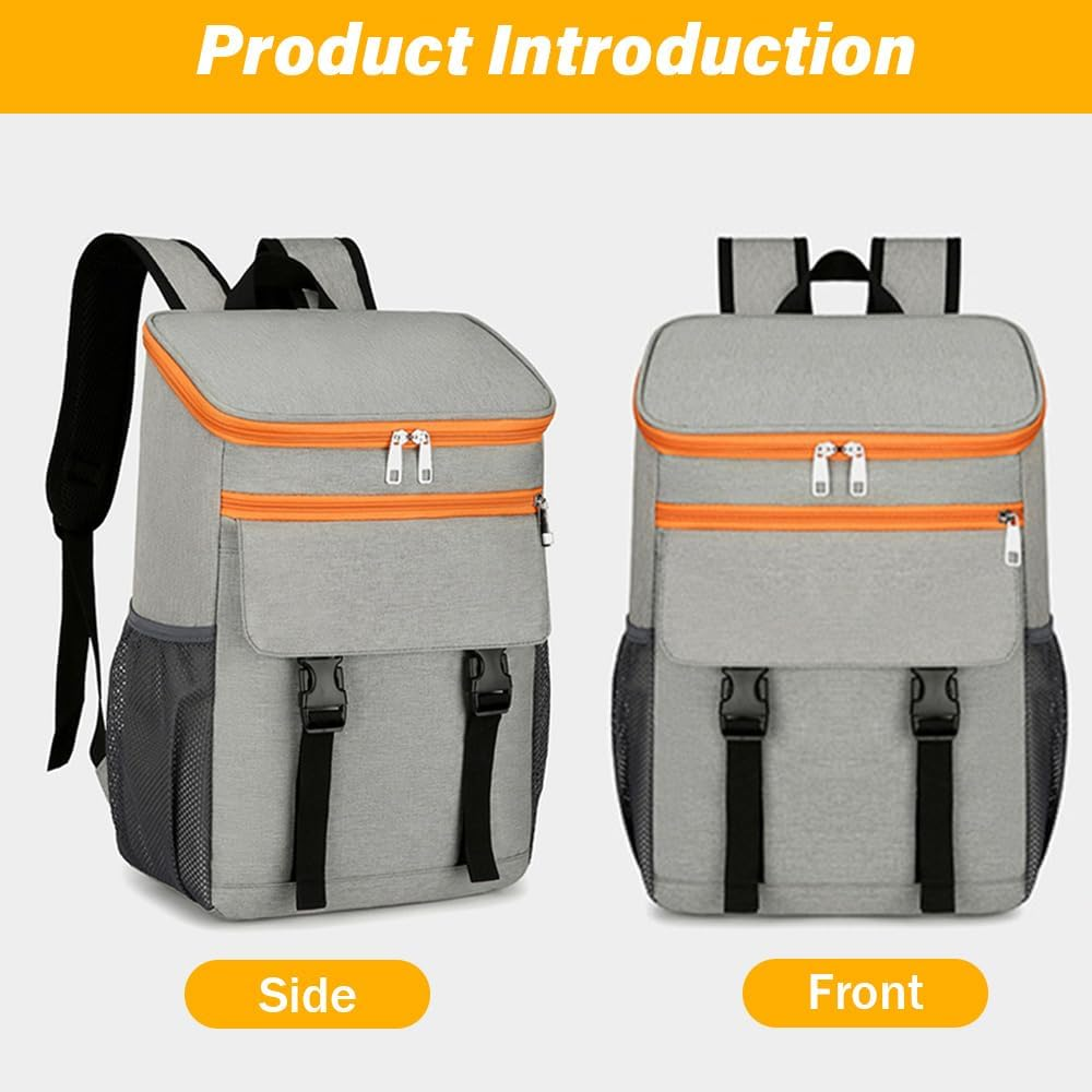 Refrigerator Backpack Soft Insulation, Leakproof Beach Cooler, Large Capacity Backpack with Compartments for Men and Women, Portable Lunch Backpack, Suitable for Beach Camping, Picnic Hiking image number 4
