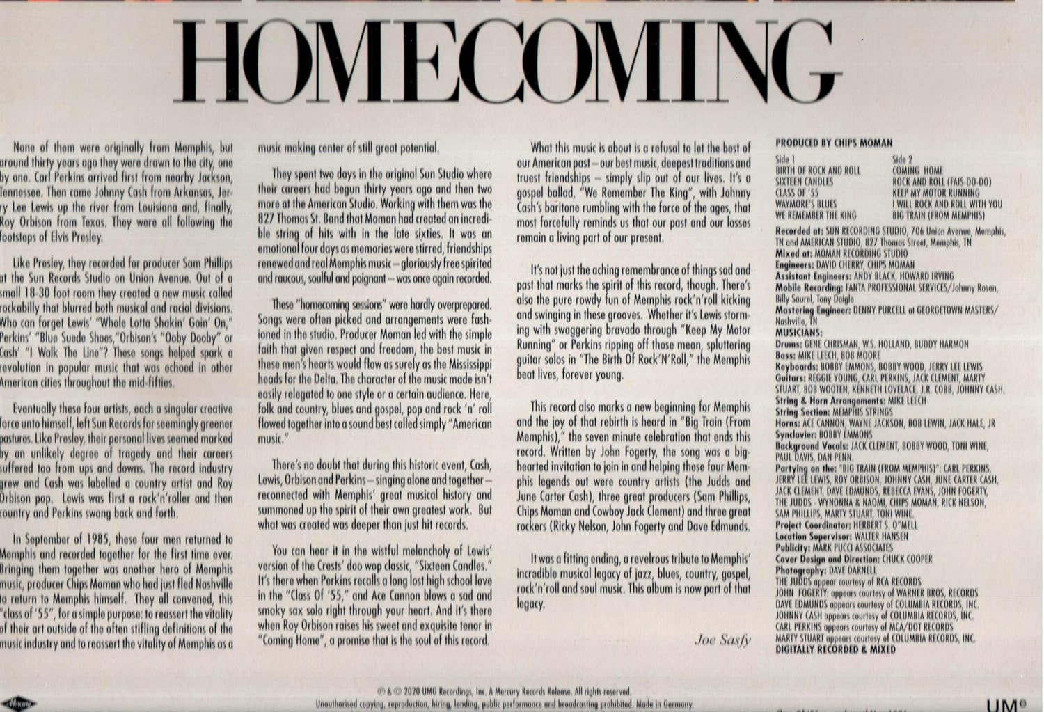 Class of '55: Memphis Rock & Roll Homecoming (1986)