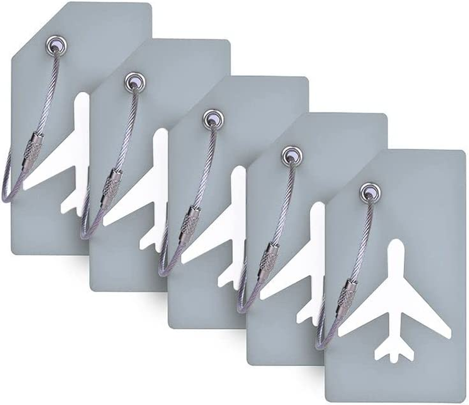 Ovener 5Pack Silicone Luggage Tag with Name ID Card Perfect to Quickly Spot Luggage Suitcase by (Purple)