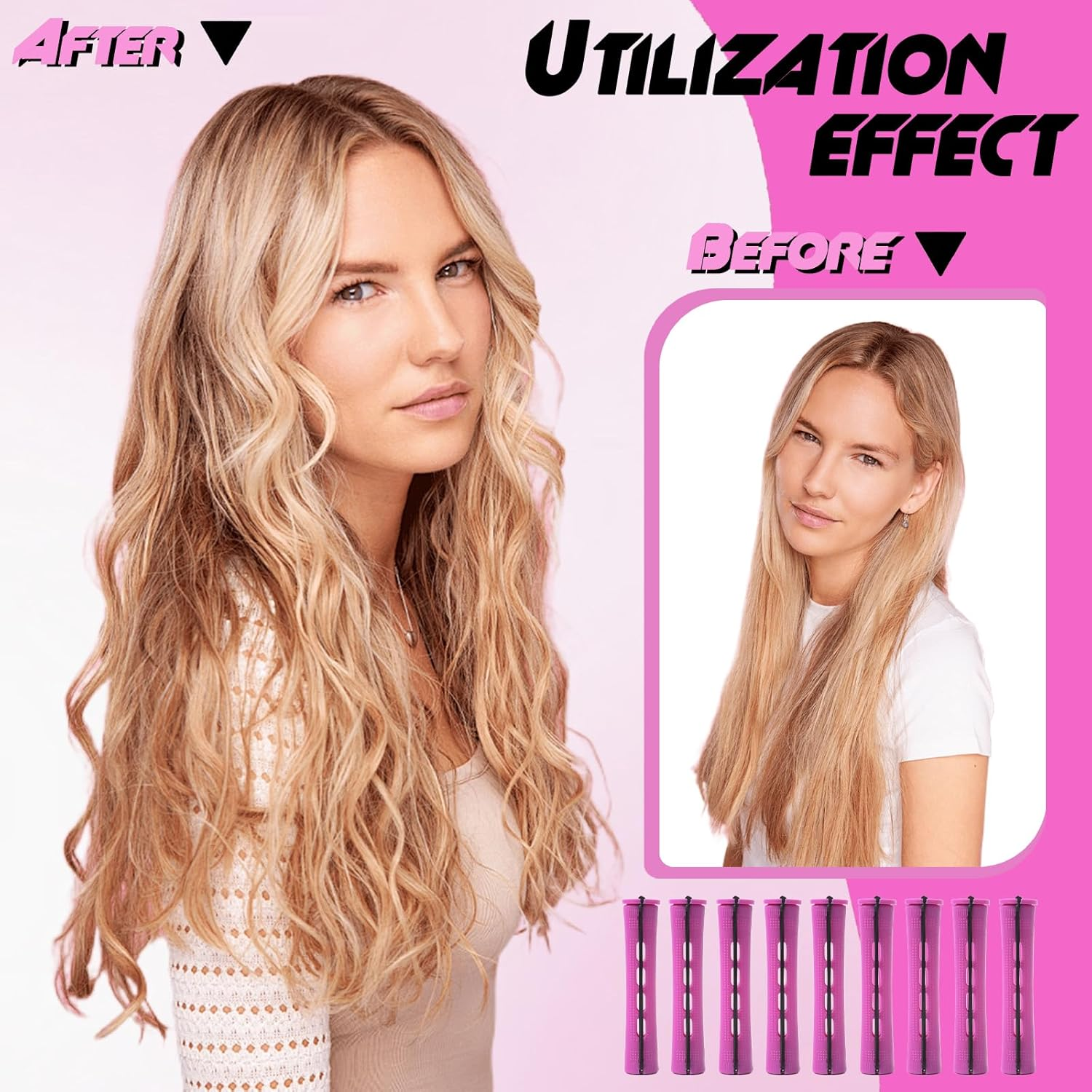 Complete Perm Set - Light Curls without Heat, Smaller Curls with Curling Iron, Curler for Perms, Small Curlers, Overnight Curlers, Papilots, Lace Paper (30 Pieces) image number 5