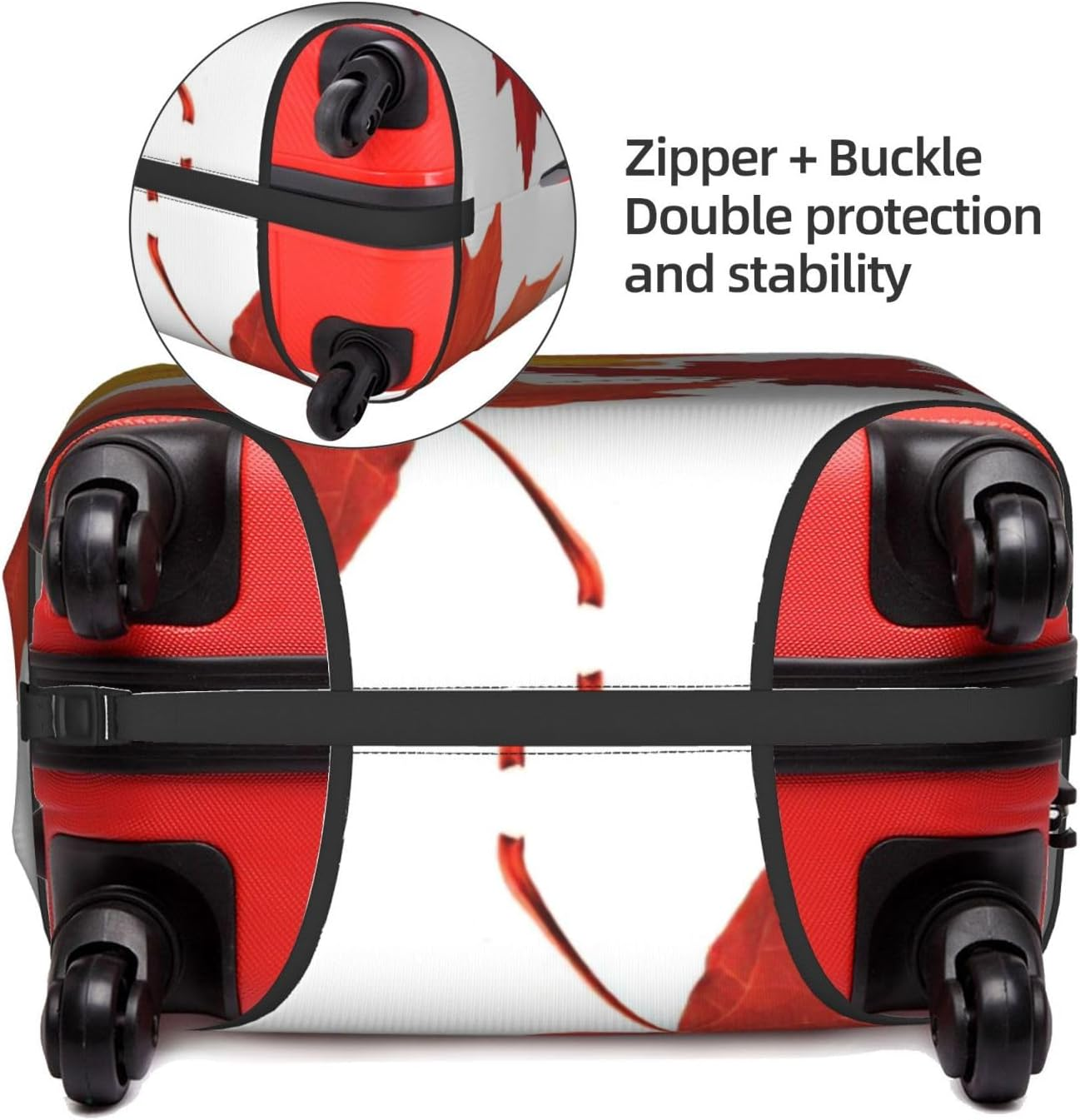 Odddot Fall Leaf Print Travel Luggage Cover,Suitcase Protector Cover, Washable Baggage Covers,For 18-32 Inch Luggage, Fall Leaf, Large image number 4