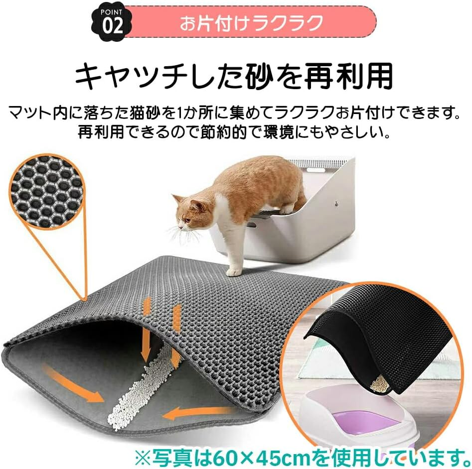 Best Answer Cat Sand Mat Sand Removal Mat Petite Black 11.8 X 17.7 Inches (30 X 45 Cm) Toilet Mat for Cats Folding Dog Cat Sand Mat Shatterproof Cat Toilet Supplies Pet Double Layer Anti-Slip Mat Easy - Black image number 6