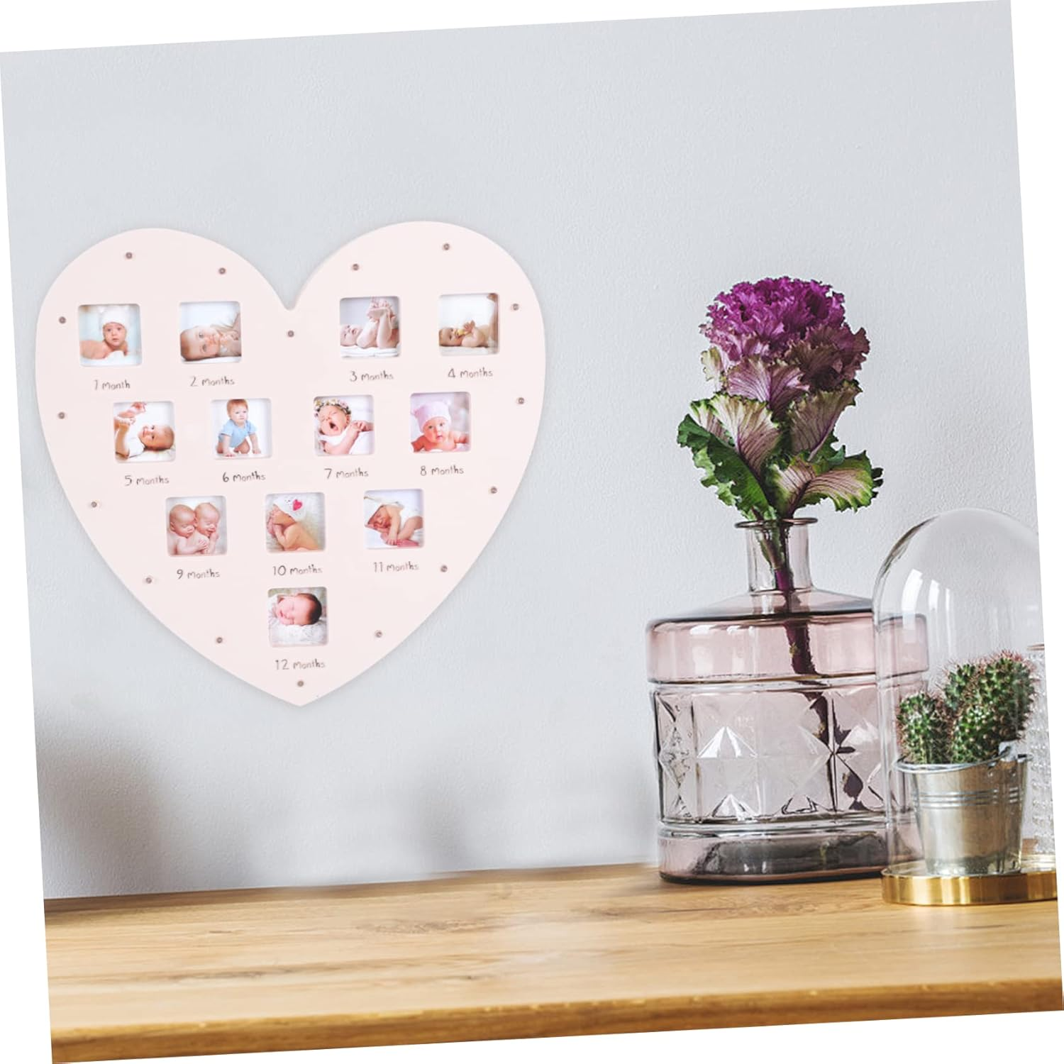 BESPORTBLE Month Growth Record Unique Heart Shape Photo Frame Home Decor Announcements image number 6