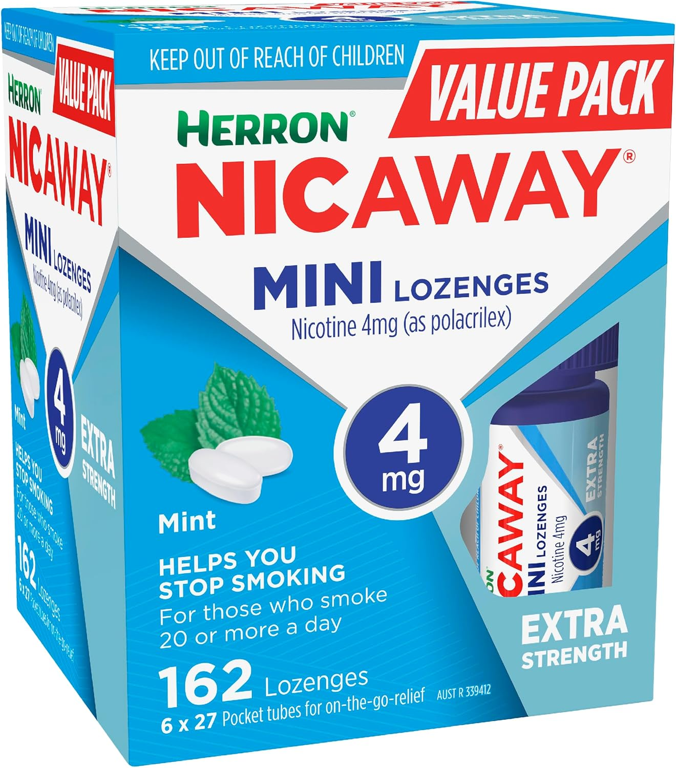 Nicaway Mini 4Mg Stop Smoking Lozenge (Pack of 162) image number 3