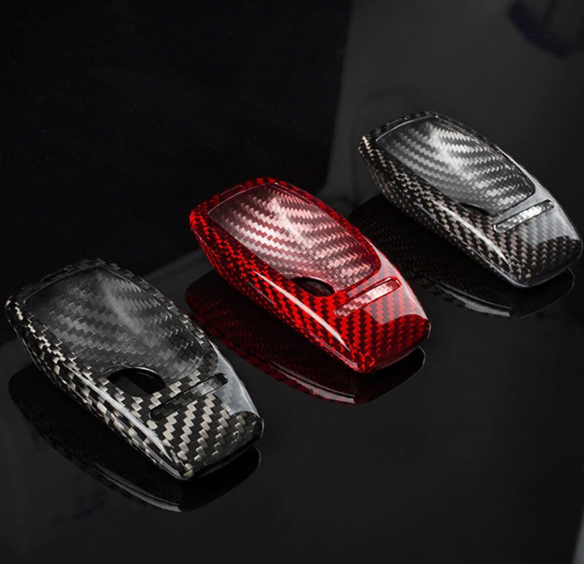 T-Carbon Real Glass Fiber Key Fob Cover for Mercedes Benz, T-Carbon Key Fob Protector Fits for Mercedes-Benz AMG A220 CLS Class E-Class E63S GLE 350 4Matic S-Class Remote Key Case (Red) (003-Bca-Red) image number 5