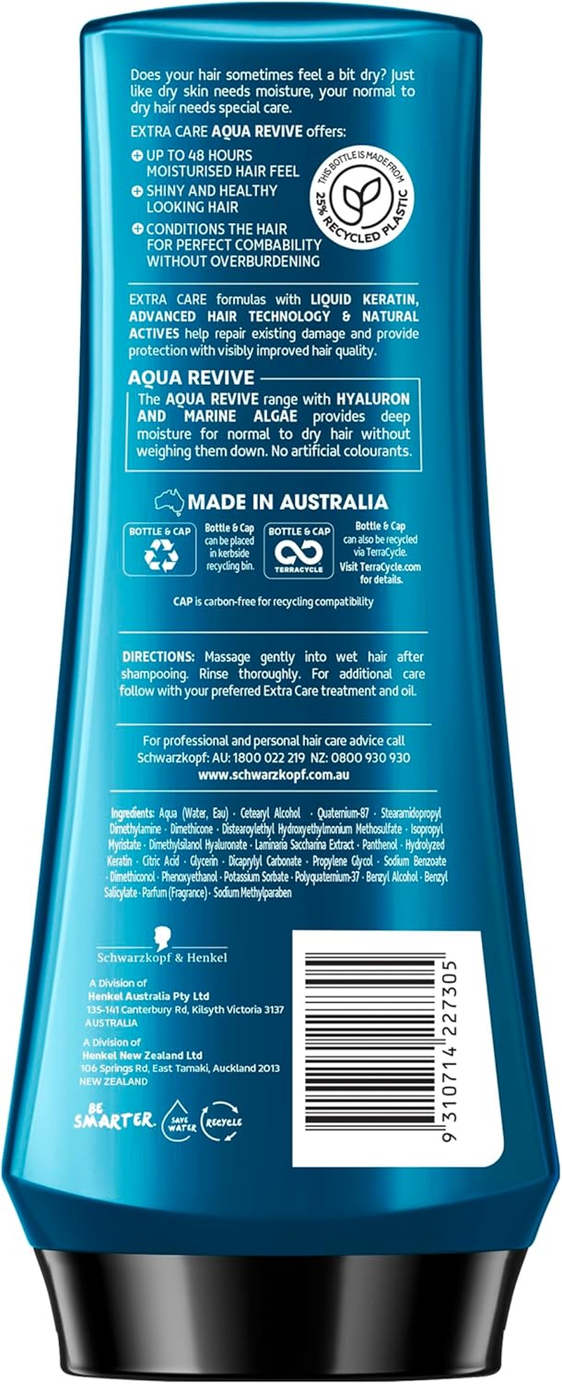 Schwarzkopf Extra Care Aqua Revive Moisturising Conditioner 400Ml image number 1