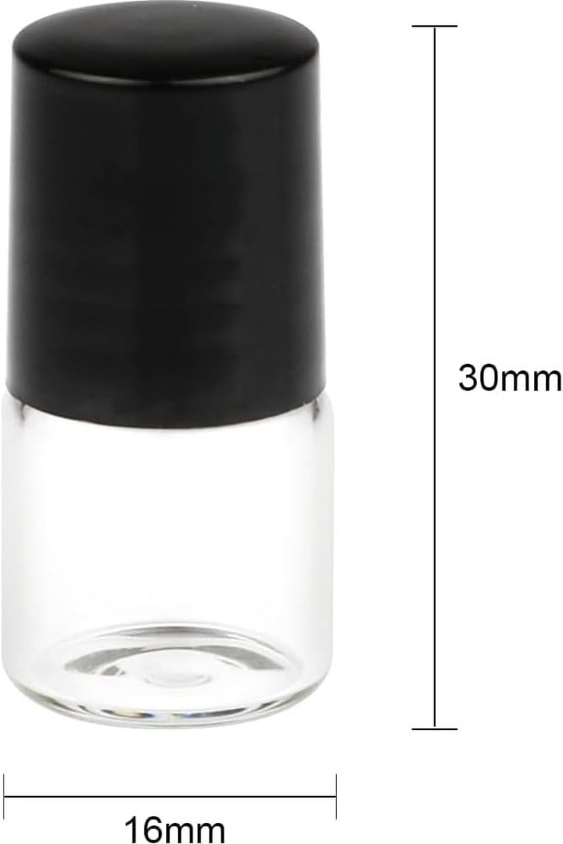 Clear Glass Roller Bottles, 1Ml, 24-Pack, Mini Vials with Black Cap for Essential Oil, Perfume, Aromatherapy image number 2