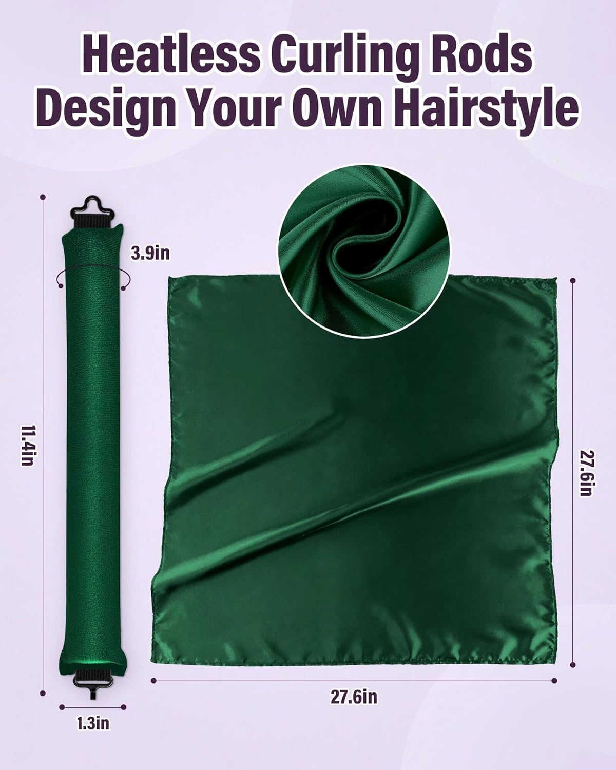 Heatless Hair Curler Overnight Curls-3 Pcs No Heat Curling Blowout Rod to Sleep In,Hair Rollers with Satin Scarf 4 image number 4