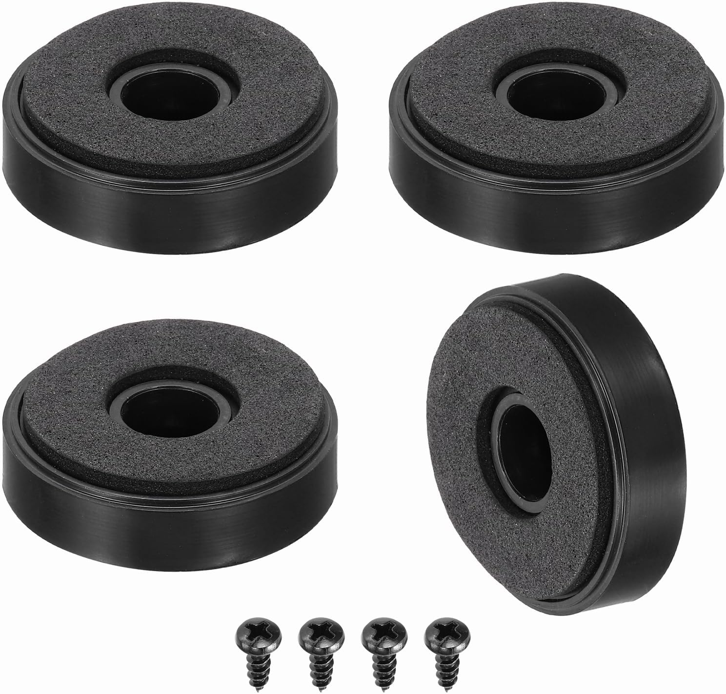 Sourcing Map 4 Pcs Speaker Isolation Feet,35Mmx15Mm Plastic Foam Shock Absorption Base Pad anti Vibration Amplifier Stand Feet Mat for Audio CD Hifi Home Theater Sound System, Gold