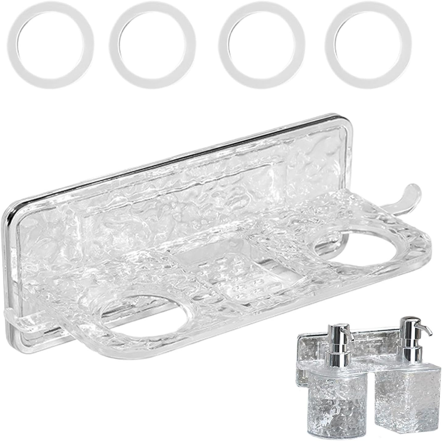 Nexusectar Shower Gel Bottle Holder Hook, Soap Bottle Holder Holder | Shampoo Holder Hole | Shampoo and Conditioner Bottle No Shower Shower image number 3